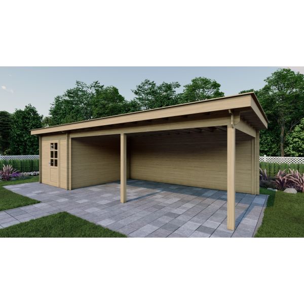 Tuinhuis Nordline 860cm x 340cm incl. schuur 200cm