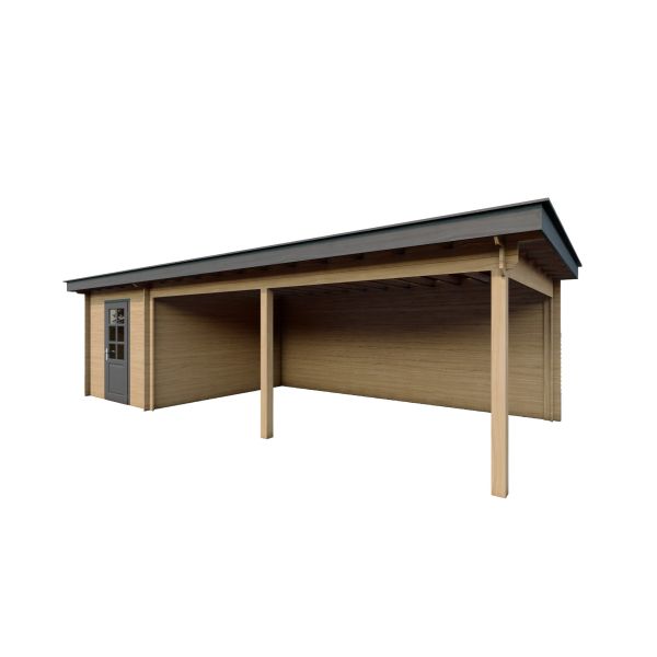 Tuinhuis Nordline 860cm x 340cm incl. schuur 200cm