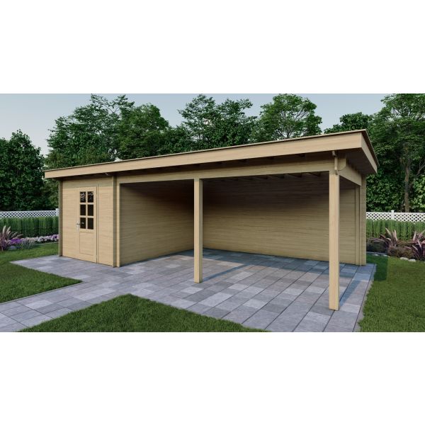 Tuinhuis Nordline 760cm x 390cm incl. schuur 200cm