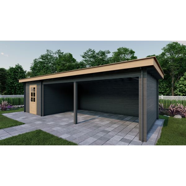 Tuinhuis Nordline 860cm x 390cm incl. schuur 200cm