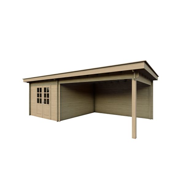 Tuinhuis Nordline 760cm x 340cm incl. schuur 300cm