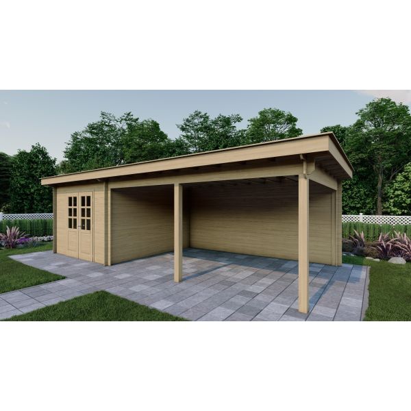 Tuinhuis Nordline 860cm x 340cm incl. schuur 300cm