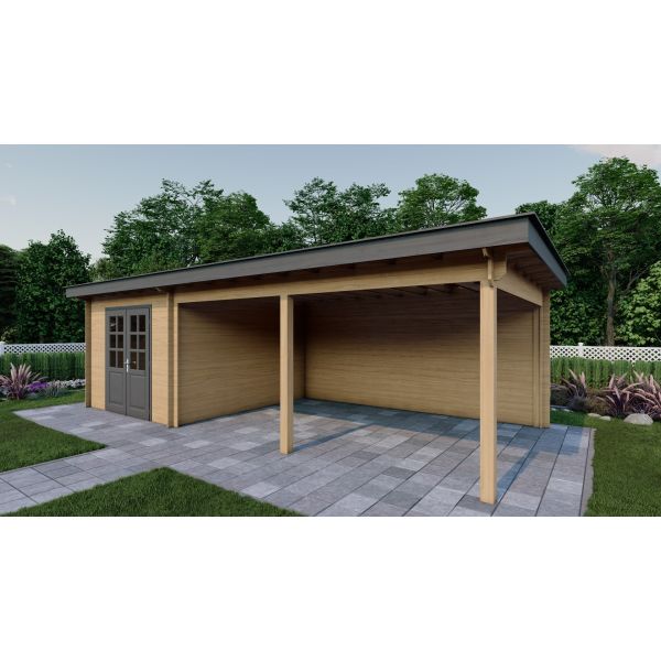 Tuinhuis Nordline 860cm x 390cm incl. schuur 300cm