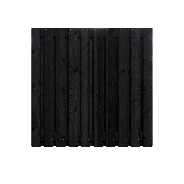 Grenen zwart gespoten schutting scherm 21 planks 180cm x 180cm