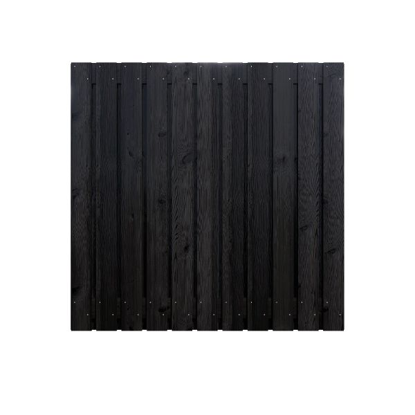Grenen zwart gespoten schutting scherm 23 planks 180cm x 180cm