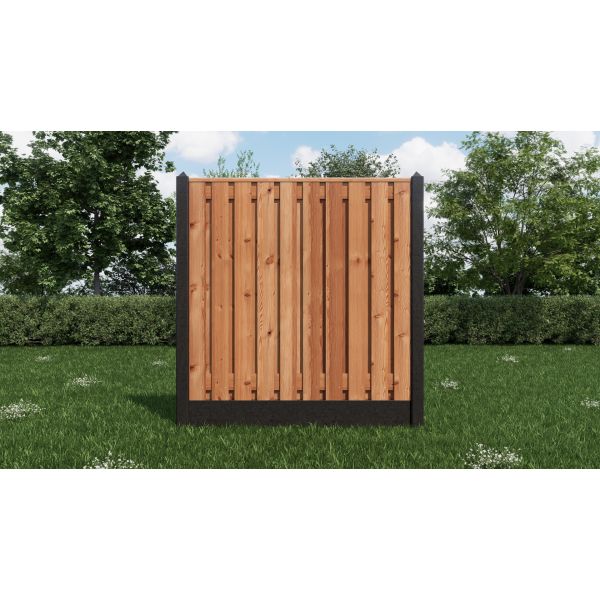 Hout/Beton schutting pakket Douglas 21 planks