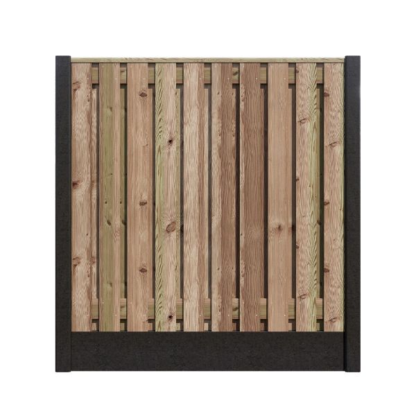 Hout/Beton schutting pakket Grenen 21 planks