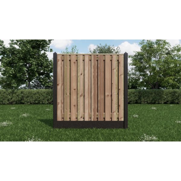 Hout/Beton schutting pakket Grenen 21 planks