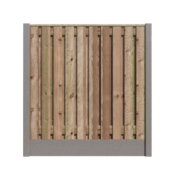 Hout/Beton schutting pakket Grenen 21 planks