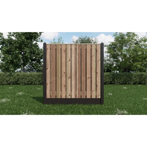 Hout/Beton schutting pakket Grenen 23 planks