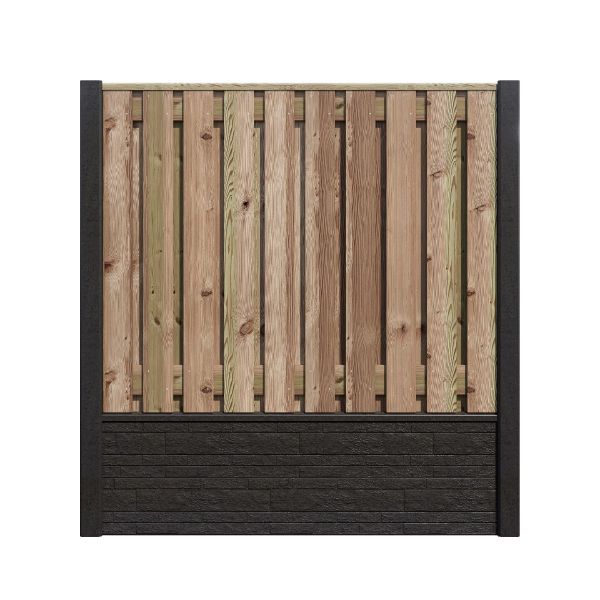 Hout/Beton schutting pakket Grenen Rotsmotief 21 planks