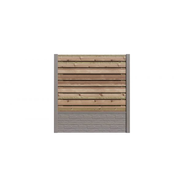 Hout/Beton schutting pakket Grenen Rotsmotief 21 planks