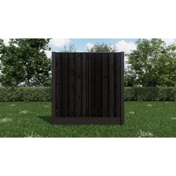 Hout/Beton schutting pakket Grenen Zwart 23 planks