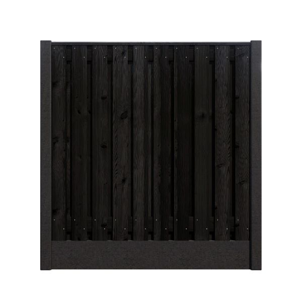 Hout/Beton schutting pakket Grenen Zwart 21 planks