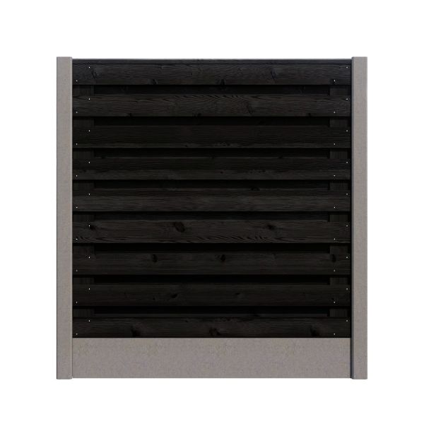 Hout/Beton schutting pakket Grenen Zwart 21 planks
