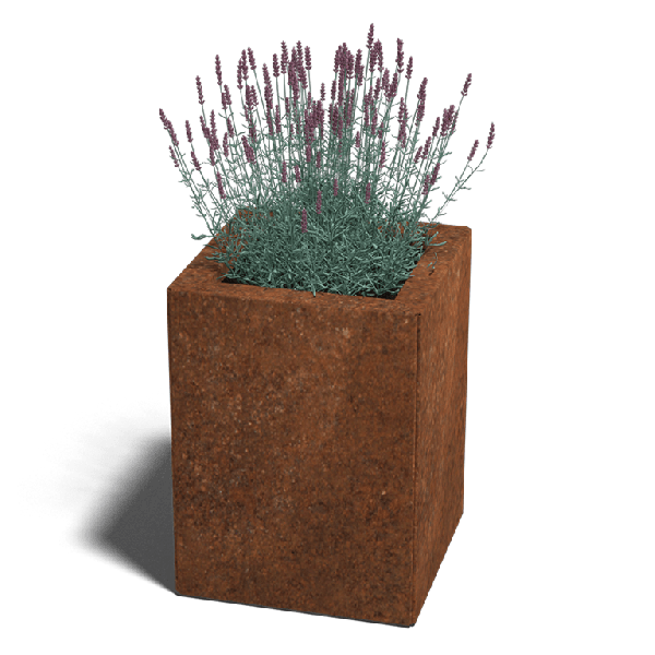 Cortenstaal plantenbak Miami 30 x 30 cm