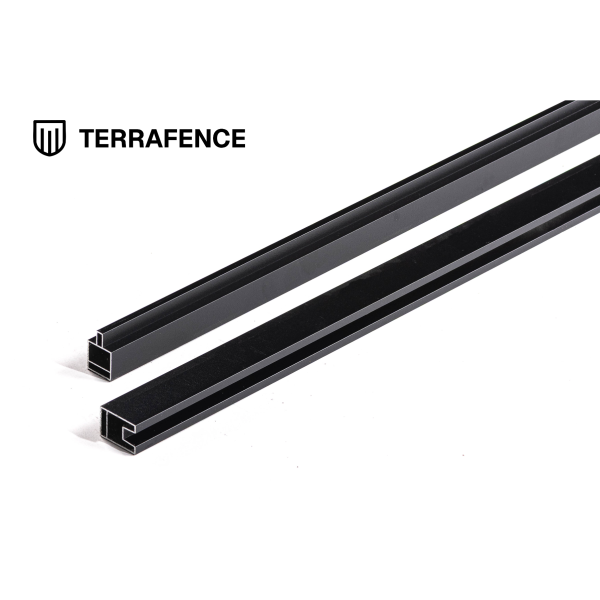 Terrafence onder en boven profiel zwart aluminium
