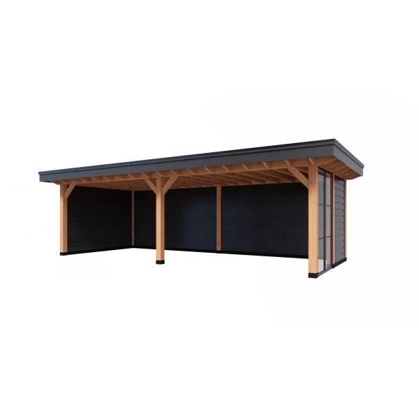 Overkapping Landelijk 880cm x 390cm met vast raamkozijn