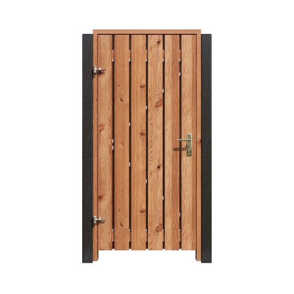 Douglas tuinpoort 195cm hoog  incl. kozijn, slot en bevestigingsmateriaal