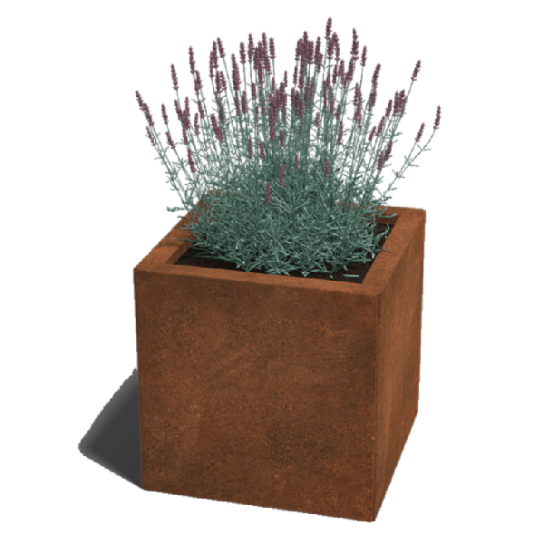 Cortenstaal plantenbak Miami 40 x 40 cm