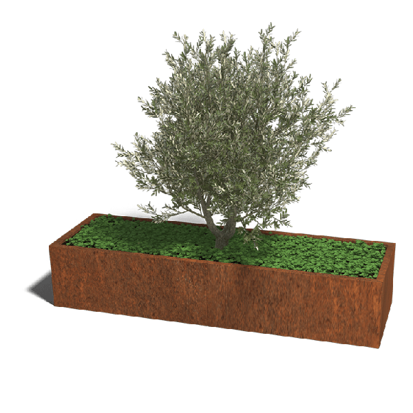 Cortenstaal plantenbak Texas xxl 200 x 60 cm