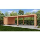 Overkapping Moderno Enkelwandig 1000cm x 350cm met schuur 200cm