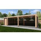Overkapping Moderno Enkelwandig 1000cm x 400cm met schuur 200cm