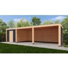 Overkapping Moderno Dubbelwandig 1000cm x 400cm met schuur 300cm