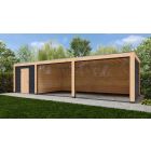 Overkapping Moderno Dubbelwandig 1000cm x 300cm met schuur 300cm