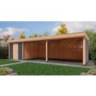 Overkapping Deluxe Dubbelwandig 1000cm x 400cm met schuur 300cm 