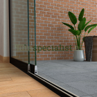 2-rail glazen schuifwand tot 1620 mm matzwart (Ral 9005) (2 x 830mm glas)