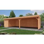 Overkapping Deluxe Enkelwandig 1000cm x 350cm met schuur 200cm