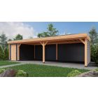 Overkapping  Deluxe Dubbelwandig 1000cm x 350cm met schuur 200cm