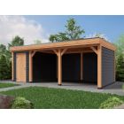 Overkapping DeLuxe Dubbelwandig 700cm x 350cm met schuur 200cm