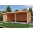 Overkapping Deluxe Dubbelwandig 800cm x 300cm met schuur 200cm