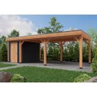 Overkapping Deluxe Dubbelwandig 800cm x 350cm met schuur 200cm