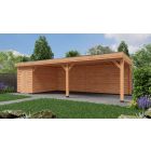Overkapping Deluxe Dubbelwandig 900cm x 350cm met schuur 200cm