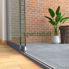 2-rail glazen schuifwand tot 1620 mm matantraciet (Ral 7016) (2 x 830mm glas)