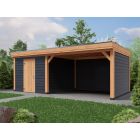 Overkapping Deluxe Enkelwandig 700cm x 300cm met schuur 300cm