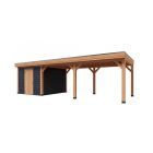 Overkapping Deluxe Dubbelwandig 900cm x 400cm met schuur 300cm