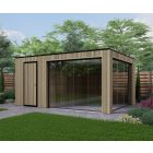 Tuinhuis Composiet Rhombus Oak 500cm x 330cm met schuur 200cm