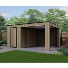 Tuinhuis Composiet Rhombus Oak 500cm x 370cm met schuur 200cm