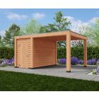 Overkapping Moderno Enkelwandig 500cm x 300cm met schuur 200cm