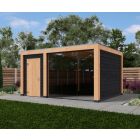 Overkapping Moderno Dubbelwandig 500cm x 350cm met schuur 200cm