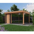 Overkapping Deluxe Enkelwandig 500cm x 350cm met schuur 200cm