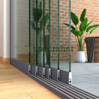 6-rail glazen schuifwand tot 5430 mm matantraciet (Ral 7016) (6 x 930mm glas)