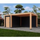 Overkapping Moderno Enkelwandig 700cm x 300cm met schuur 200cm