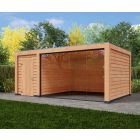 Overkapping Moderno Enkelwandig 600cm x 300cm met schuur 200cm