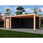 Overkapping Moderno Enkelwandig 700cm x 400cm met schuur 200cm