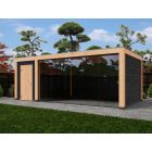 Overkapping Moderno Dubbelwandig 700cm x 300cm met schuur 200cm